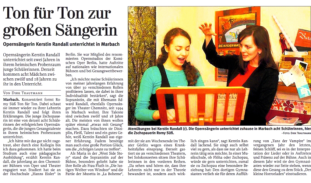 Kerstin Randall Gasangslehrerin